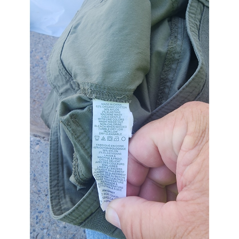 Prana Halle Pants Womens 10 Olive Green Organic Cotton Blend Hiking Outdoor - Picture 4 of 6